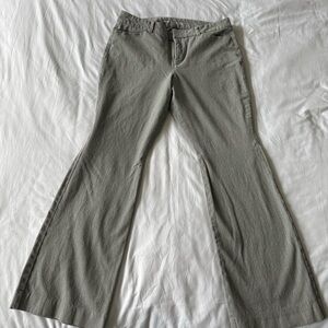 Old navy pixie pants high rises, flare legs with regular inseam.